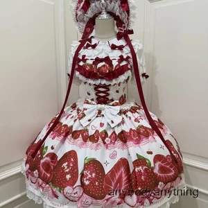 Japanisches Retro Lolita Kawaii Kleid Damen süß Prinzessin Band Kleider Party - Bild 1 von 26