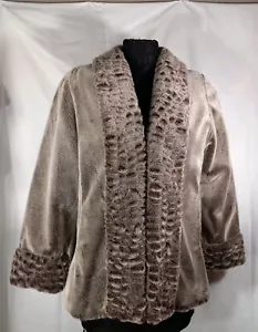 Le Coat By Tissavel France Faux Fur Single Closure Lined Coat Size M - Picture 1 of 12