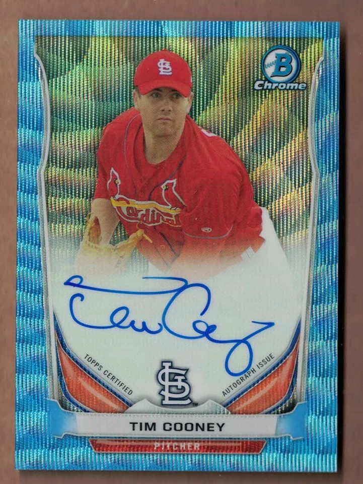 2014 BOWMAN CHROME PROSPECT AUTO BLUE WAVE REFRACTORS #BCAPTC TIM COONEY #23/50 - Image 1 of 1