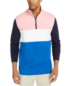 Club Room XL Pink Blue Color Block 1/4 Zip Sweater Pullover Long Sleeve - Picture 1 of 1