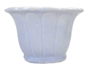 Immergrün Kunstkeramik Vase oval geriffelt gewellter Rand Retro Vintage HILFE - Bild 1 von 8