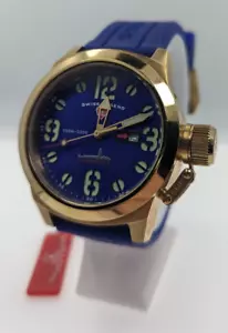Swiss Legend Submersible Men's Watch Gold / Blue Oversized AS IS - Picture 1 of 6