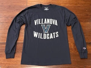 VTG Champion Villanova Wildcats Blue White Mens Medium Long Sleeve Logo T Shirt - Picture 1 of 11