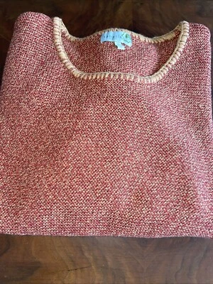 Sahalie Rust & Gold 针织女式长袖套头毛衣 3X 二手状况完好 — 第 1/4 张图片