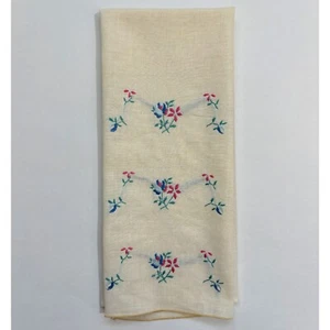 Embroidered Floral Tea Tip Towel Shabby Decor Cottage Core Farmhouse Vintage - Picture 1 of 4