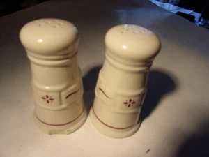 Longaberger Pottery Paprika Design Red Tall Salt & Pepper Shakers- $10 s/h - Picture 1 of 2