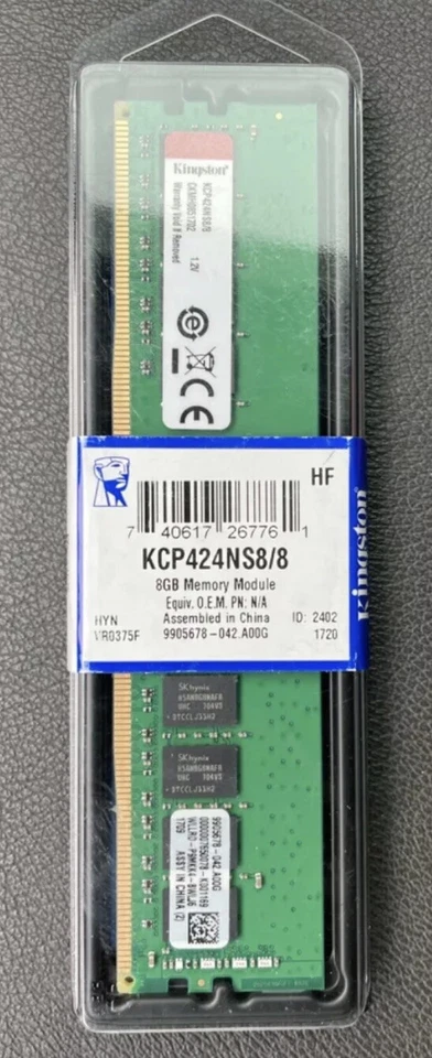 Kingston 8GB Memory Module / KCP424NS8/8 Computer Part Sealed Brand New - Image 1 of 1