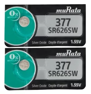 MURATA / SONY 377 SR626SW (2 piece) SR626 V377 Watch Battery US seller - Picture 1 of 1