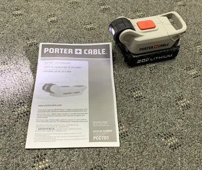 CABLE PORTER 20V MAX LUZ DE TRABAJO CON BATERÍA, MODELO # PCC701 Foto 1 de 3