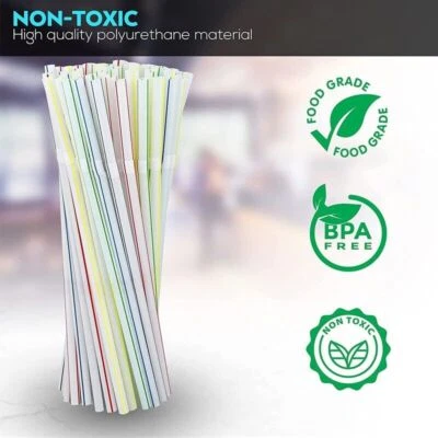 UP 2000x Multicolor Straws BPA Free Bendable Biodegradable Drinking Party Straw - Image 1 of 4