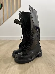 Vintage Dr Doc Martens Kniehohe Stiefel Leder 20 Eye Made in England 7UK 8US - Bild 1 von 12