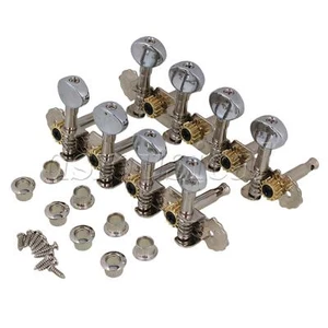 8 String Guitar Mandolin Tuning Keys Pegs Machine Head Tuner 4L+4R Oval Button - Picture 1 of 7