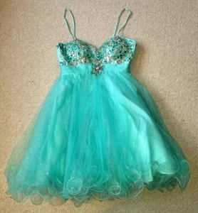 Womens Dress-ALYCE PARIS-blue bedazzled formal/prom princess mini Fairy-6 - Picture 1 of 7
