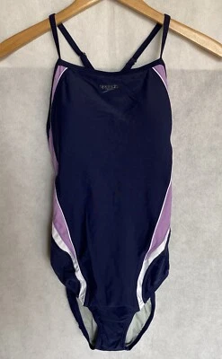 SPEEDO Size 14 Blue Lilac Racing Cut Hydro Bra UPF 50+ One-Piece Swimsuit $79 - Image 1 of 4
