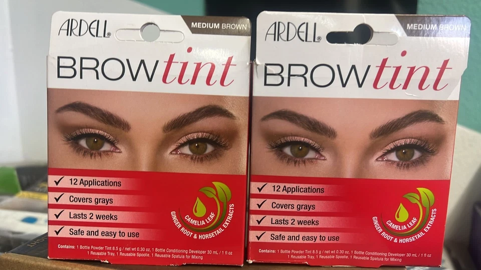 2  Ardell Brow Tint medium brown 12 applications each - Image 1 of 1