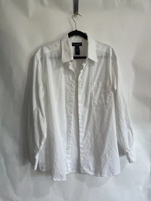 Crazy Horse Shirt Button Up 100% Cotton White Size XL - Image 1 of 4