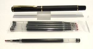5 recarga de bolígrafo Terzetti Rollerball - tinta de gel negra, marca Terzetti de ajuste medio + pluma - Imagen 1 de 2