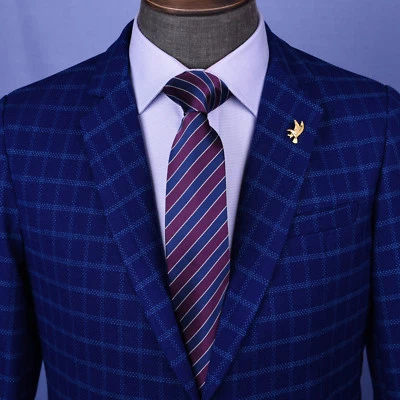 Corbata de 3 pulgadas a rayas formal de negocios púrpura y azul para hombre moda profesional Foto 1 de 4