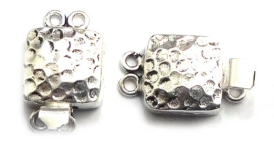 1 PC 23X14MM BOX CLASP 2 STRAND ANTIQUE STERLING SILVER PLATED 766 LFU-180 - Image 1 of 3