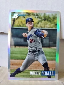 Bobby Miller 2021 Bowman Heritage Chrome #186 Refractor /199 SP Prospect RC - Picture 1 of 2