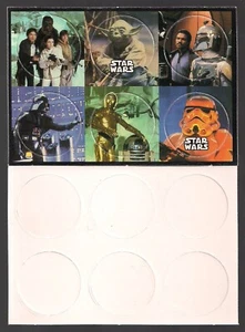 STAR WARS UN-PUNCHED 6 PHOTO POG SHEET "A" YODA VADER DROIDS LANDO & BOBA FETT+  - Picture 1 of 1