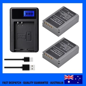 GQUSB LCD Charger + 2x Battery for Olympus BLN-1 BCN-1 BLN1 BCN1OMD Camera - Picture 1 of 1
