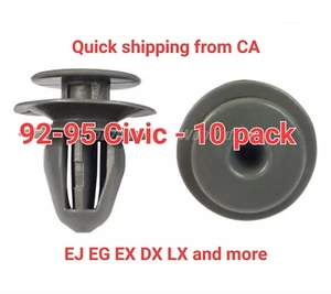 10 pack Door Panel Retainer Clips 92-95 Honda Civic EJ EJ1 EG oem spec gray - Picture 1 of 15