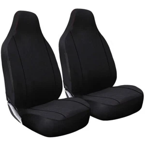 Premium Black with Black Piping Car Van 4X4 Front Seat Cover Protectors Set 1+1 - Picture 1 of 1