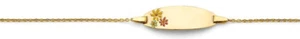 NEW 14K YELLOW GOLD FLOWER BABY ID BRACELET - Picture 1 of 2