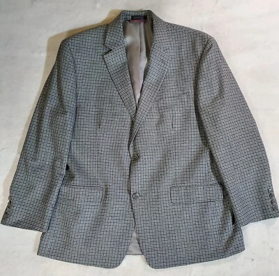 IZOD Signature Checkered Two Button Blazer Sport Coat Jacket Mens Size 44 Reg - Image 1 of 4