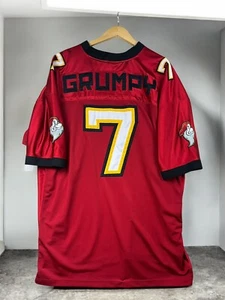Disney Grumpy maglia lunga calcio rossa uomo taglia XXL # 7 Vintage - Foto 1 di 16