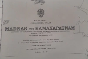 VINTAGE ADMIRALTY CHART MADRAS TO RAMAYAPTNAM - Picture 1 of 9