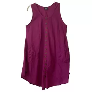 Sakkas Dress Size OS One Size Midi Purple Pockets Asymmetric Lagenlook Bohemian - Picture 1 of 6