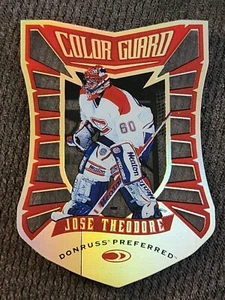 1997-98 Jose Theodore Donruss Preferred Color Guard #11 Die-Cut Promo /1500 - Picture 1 of 2