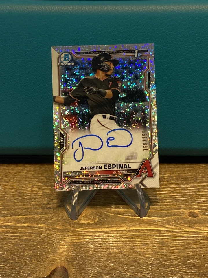 2021 Bowman Chrome Prospects Speckle Refractor /299 Jeferson Espinal Auto 📈🆙😎 - Image 1 of 1