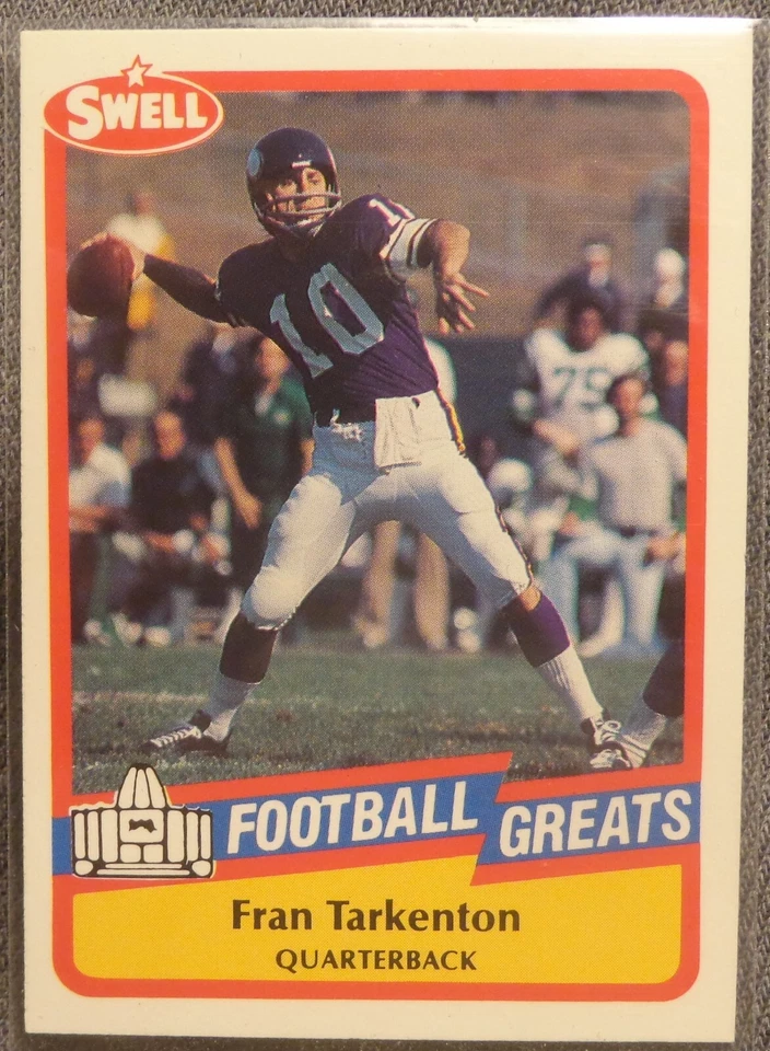 1989 Swell Football Card - Fran Tarkenton - Vikings - Georgia alumni - Image 1 of 1