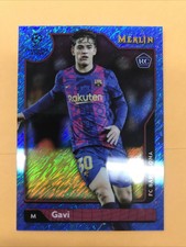 2022 Topps Merlin Chrome UEFA GAVI RC Champions Blue Shimmer #/75 SP #207 BARCA