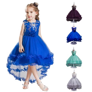 Kids Flower Girls Dress Princess Pageant Bridesmaid Wedding Party Gown Dresses - Picture 1 of 30