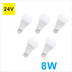 5 Pack Led Light Bulbs A19 A60 E26 Lamp Base 8W AC/DC 24V White For Basic Lamp