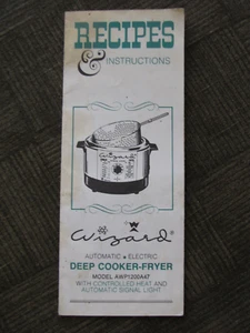 Freidora de cocina profunda WIZARD #AWP1200A47 folleto de recetas e instrucciones Western Auto - Imagen 1 de 4