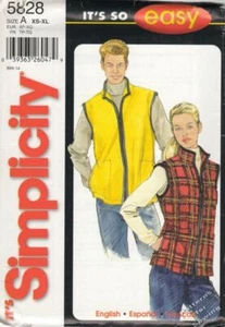 Pattern Simplicity Sewing Unisex Teens' And Adults' Vest Sizes XS-XL NEW OOP - Picture 1 of 1