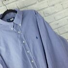 Mens Ralph Lauren Shirt size 3XL XXXL purple white check long sleeve logo