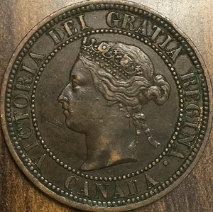 1876H CANADA LARGE CENT PENNY COIN - Imagen 1 de 2