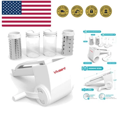 Rallador de queso giratorio estilo italiano - Manivela manual, fácil limpieza con tolva grande Foto 1 de 4