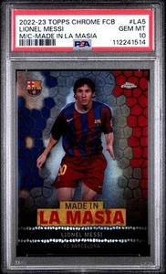Lionel Messi 2022-23 Topps Chrome Fc Barcelona Made in La Masia PSA 10 - Picture 1 of 2