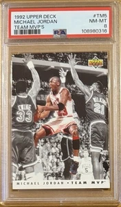 1992 UD TEAM MVP'S #TM5 MICHAEL JORDAN PSA 8 - Picture 1 of 2