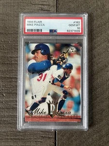 1994 Flair Mike Piazza PSA 10 (Pop 21) LA Dodgers Rare GEM-MT 10 - Picture 1 of 3