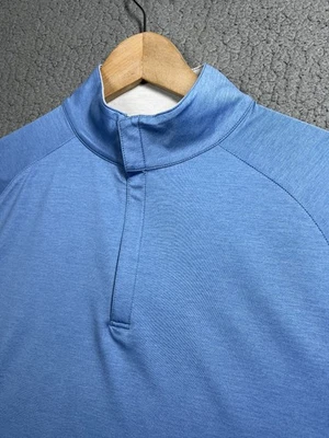 Peter Millar Brook Blue Crown Crafted Stealth Performance 1/4 Pullover Shirt M - Image 1 of 4