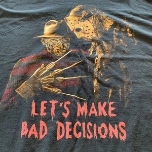 Freddy Jason T-Shirt Gr. 3XL schwarz Horrorfilm Let’s Make Bad Decisions Baumwolle - Bild 1 von 8