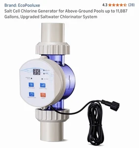 Salt Cell Chlorine Generator for Above-Ground Pools up to 11,887 Gallons,... - Picture 1 of 16